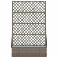 Vaso da giardino-Fioriera Esterno-Contenitore per Piante Grigio 105 x 30 x 170 cm Metallo