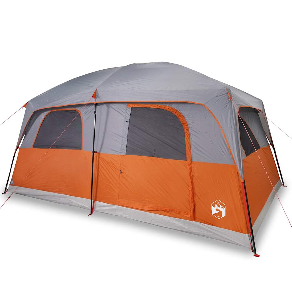 Tenda Familiare Cabina 10 Persone Grigia Arancione Impermeabile 94535