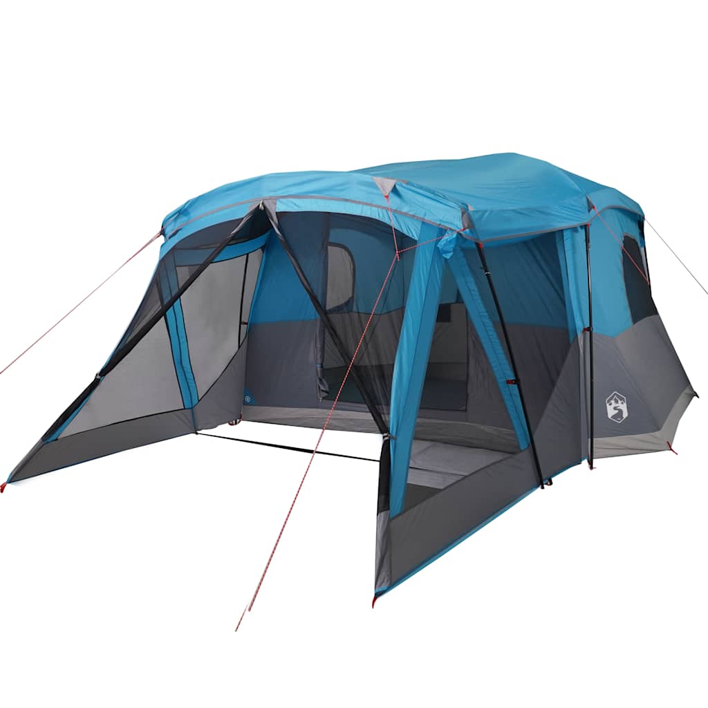 Tenda da Campeggio con Portico per 4 Persone Blu Impermeabile 94537