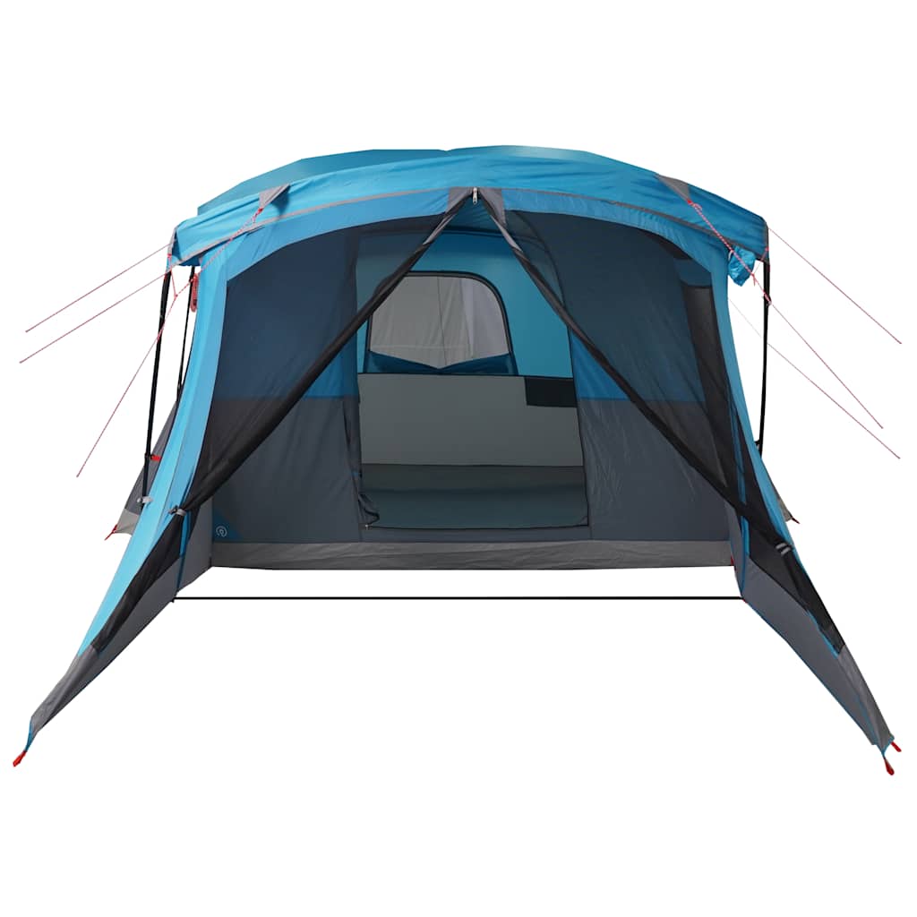 Tenda da Campeggio con Portico per 4 Persone Blu Impermeabile