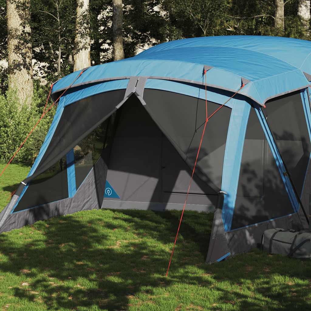 Tenda da Campeggio con Portico per 4 Persone Blu Impermeabile 94537