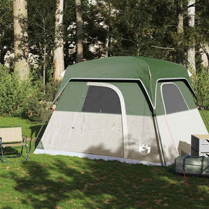 Tenda da Campeggio a Cabina per 4 Persone Verde Impermeabile