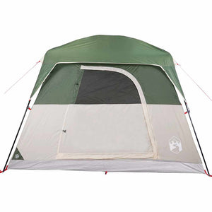 Tenda da Campeggio a Cabina per 4 Persone Verde Impermeabile 94542