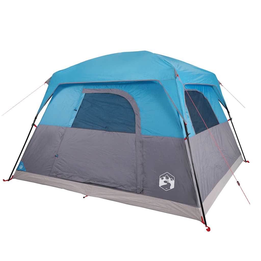 Tenda da Campeggio a Cabina per 4 Persone Blu Impermeabile 94543