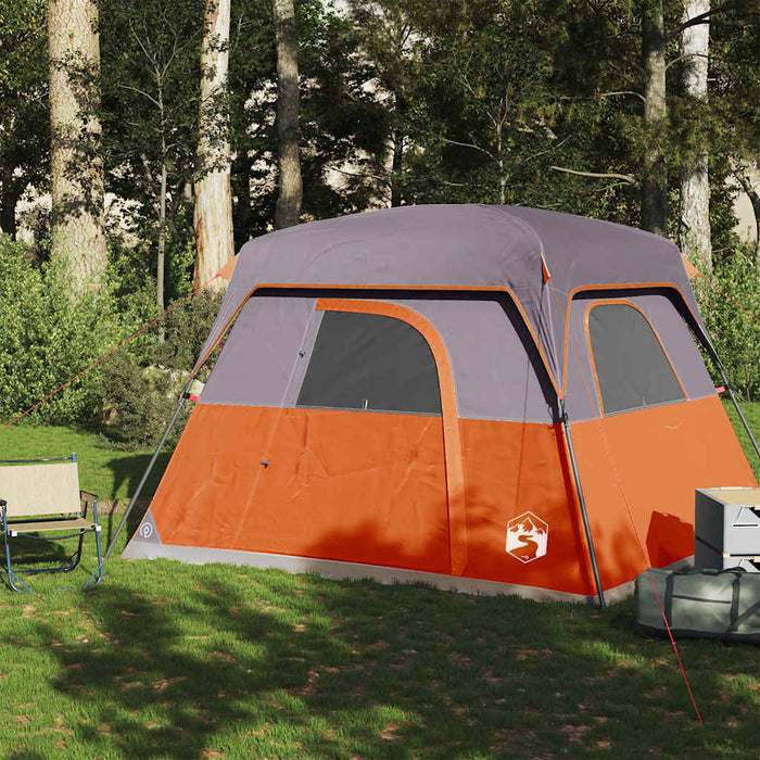 Tenda da Campeggio a Cabina 4 Persone Arancione Impermeabile 94544