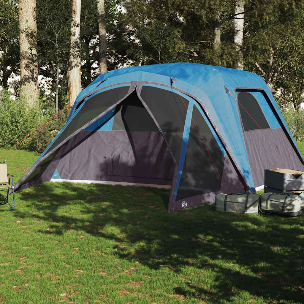 Tenda da Campeggio con Portico per 4 Persone Blu Impermeabile 94549