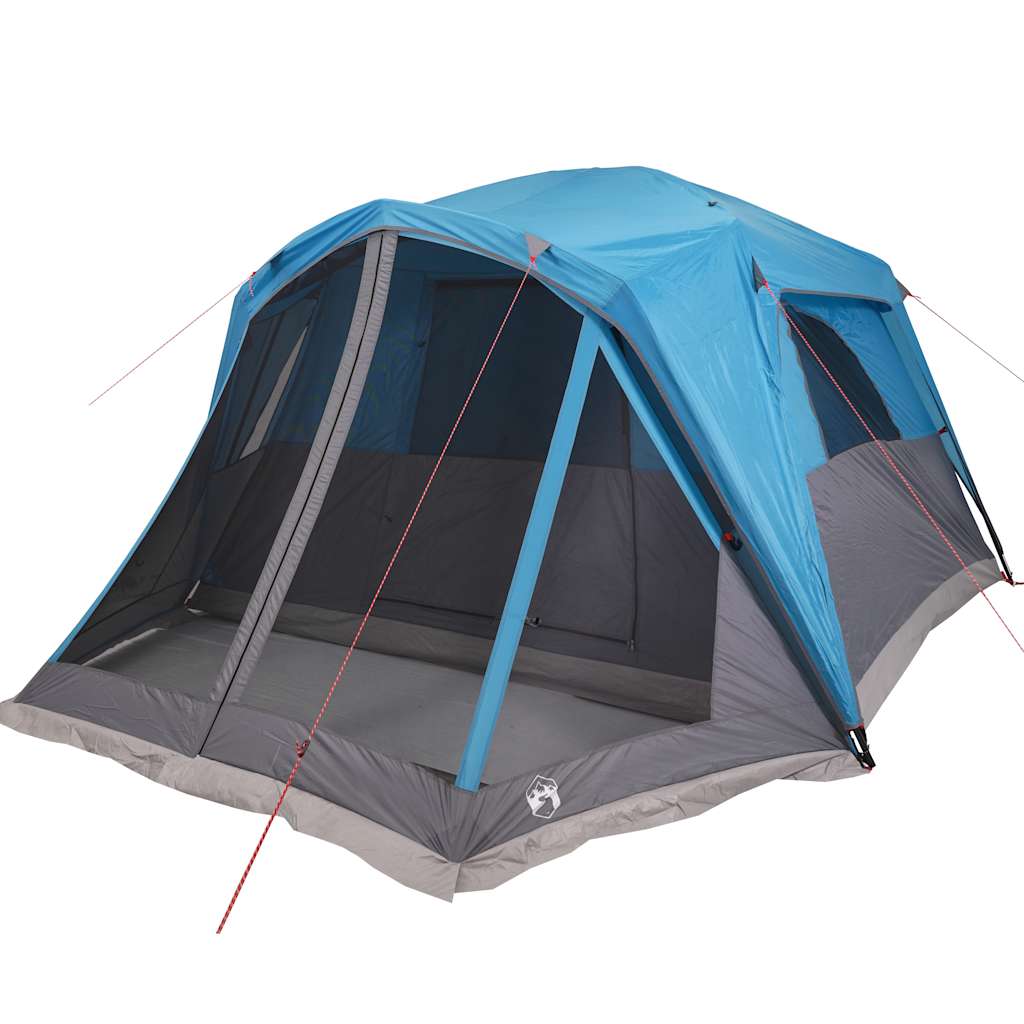 Tenda da Campeggio con Portico per 4 Persone Blu Impermeabile 94549