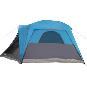 Tenda da Campeggio con Portico per 4 Persone Blu Impermeabile 94549