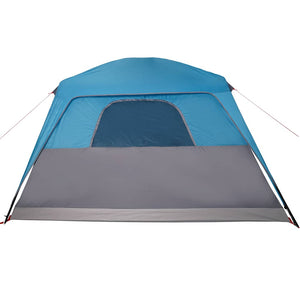Tenda da Campeggio con Portico per 4 Persone Blu Impermeabile 94549