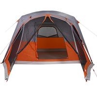 Tenda da Famiglia con Portico per 6 Persone Grigio e Arancione