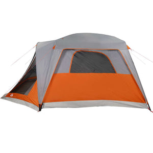 Tenda da Famiglia con Portico per 6 Persone Grigio e Arancione 94550
