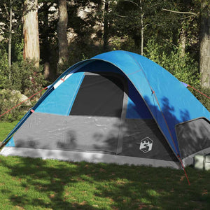 Tenda da Campeggio a Cupola per 4 Persone Blu Impermeabile 94552