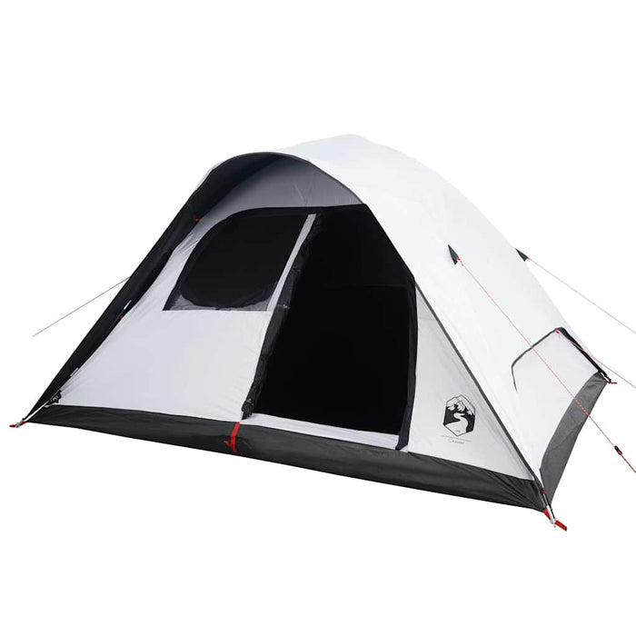 Tenda Familiare a Cupola 6 Persone Bianca Tessuto Impermeabile 94558