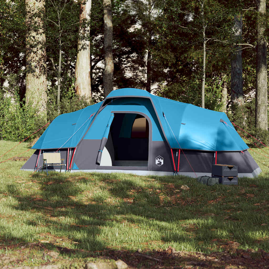 Tenda Familiare a Cupola per 11 Persone Blu Impermeabile