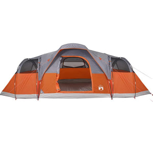 Tenda Familiare Cupola 11 Persone Grigia Arancione Impermeabile 94568