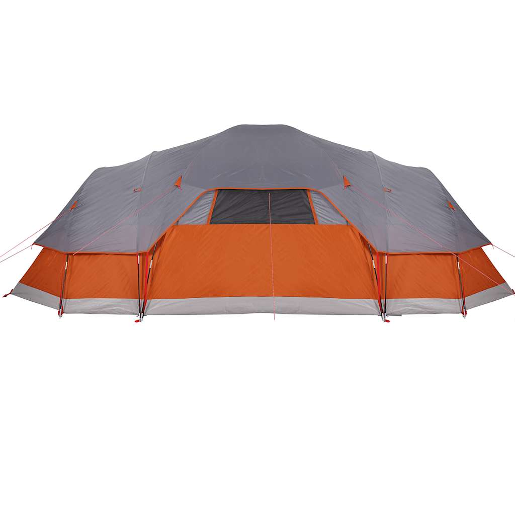 Tenda Familiare Cupola 11 Persone Grigia Arancione Impermeabile 94568