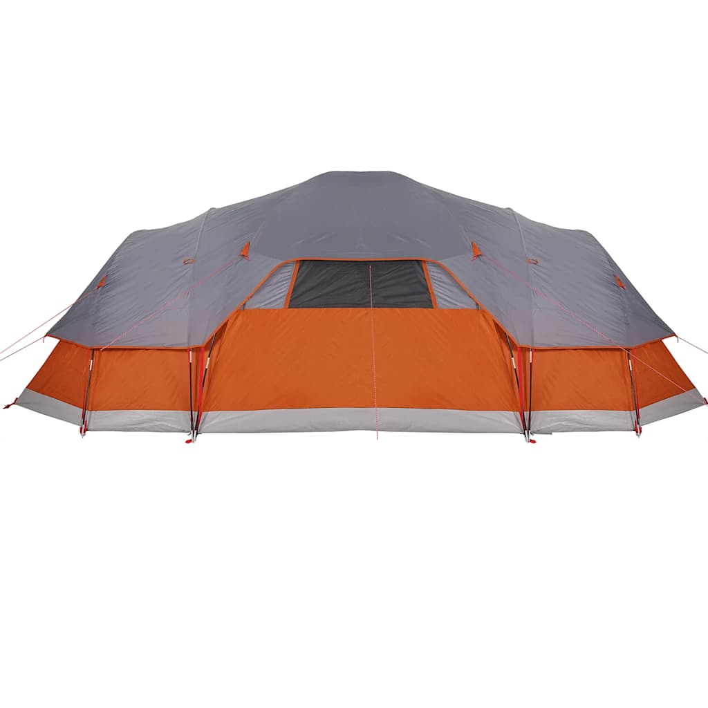 Tenda Familiare Cupola 11 Persone Grigia Arancione Impermeabile 94568