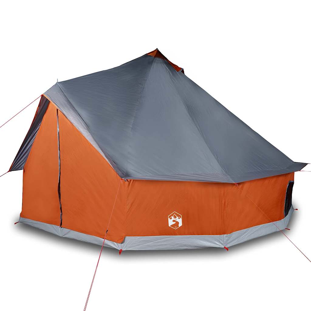 Tenda Familiare Tipi 12 Persone Grigia e Arancione Impermeabile 94593