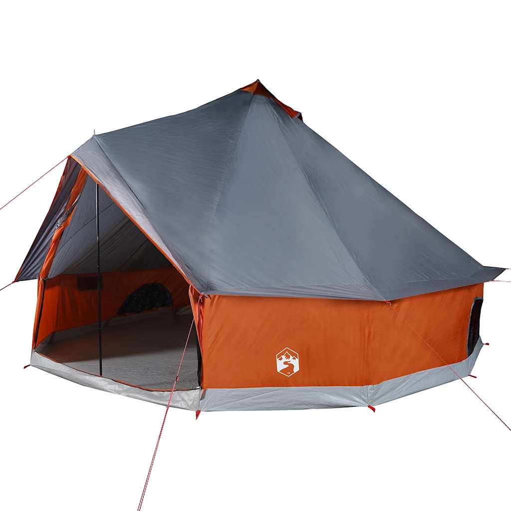 Tenda Familiare Tipi 10 Persone Grigia e Arancione Impermeabile 94596
