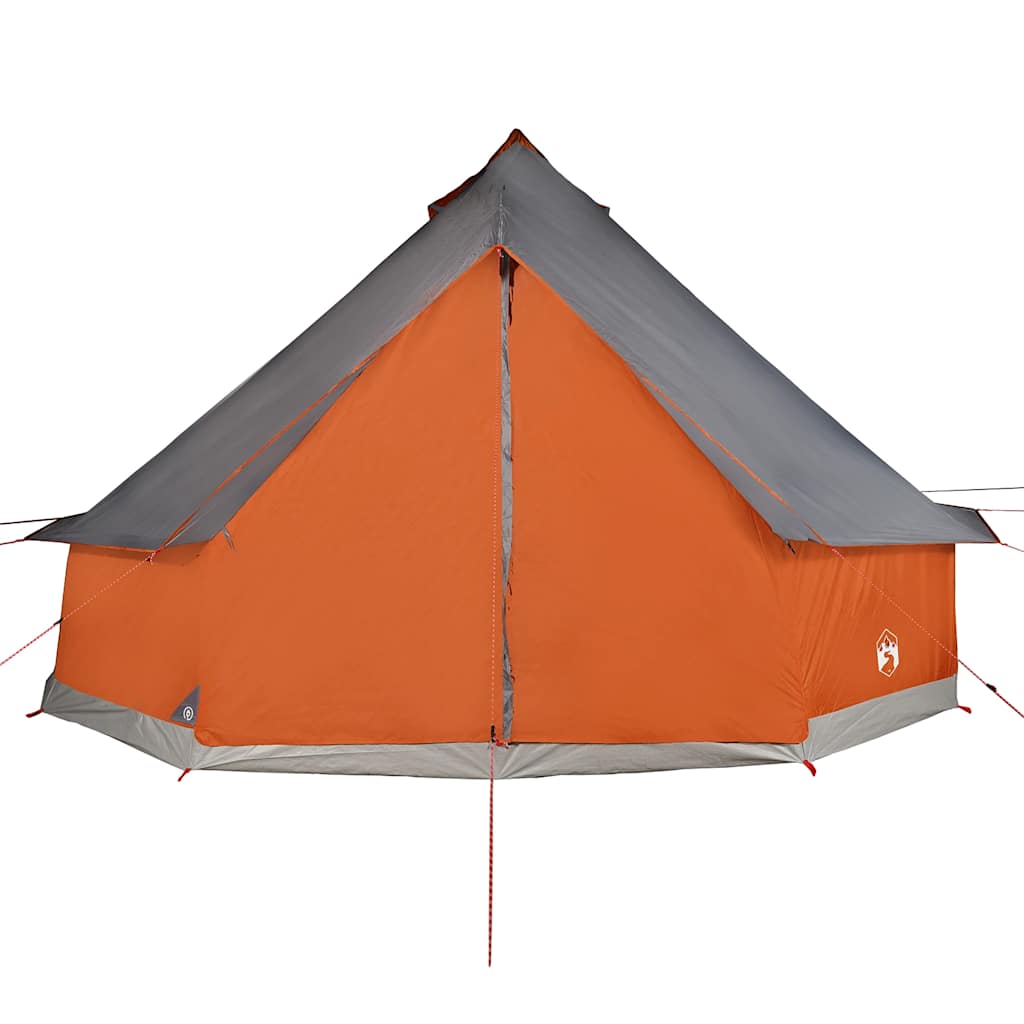 Tenda Familiare Tipi 10 Persone Grigia e Arancione Impermeabile 94596