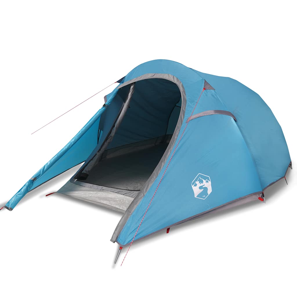 Tenda da Campeggio a Tunnel per 3 Persone Blu Impermeabile 94601