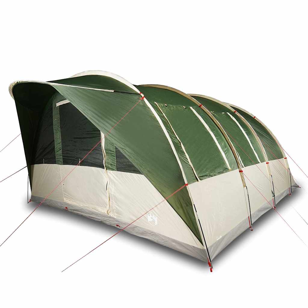 Tenda Familiare a Tunnel per 7 Persone Verde Impermeabile 94625