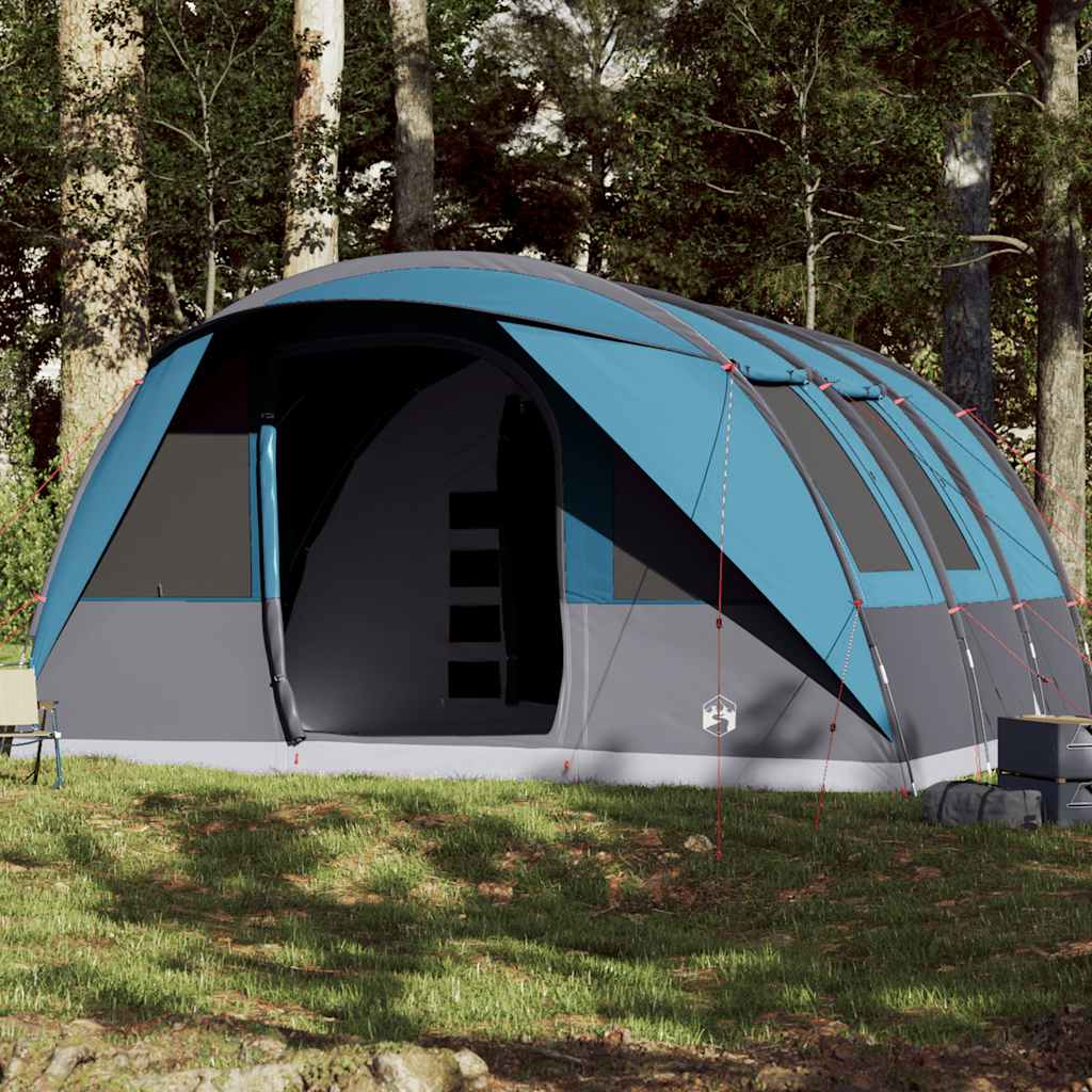 Tenda Familiare a Tunnel per 7 Persone Blu Impermeabile 94626