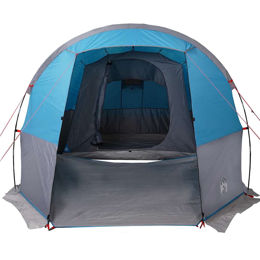 Tenda da Campeggio a Tunnel per 4 Persone Blu Impermeabile