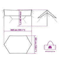 Telone da Campeggio Verde 460x305x210 cm Impermeabile