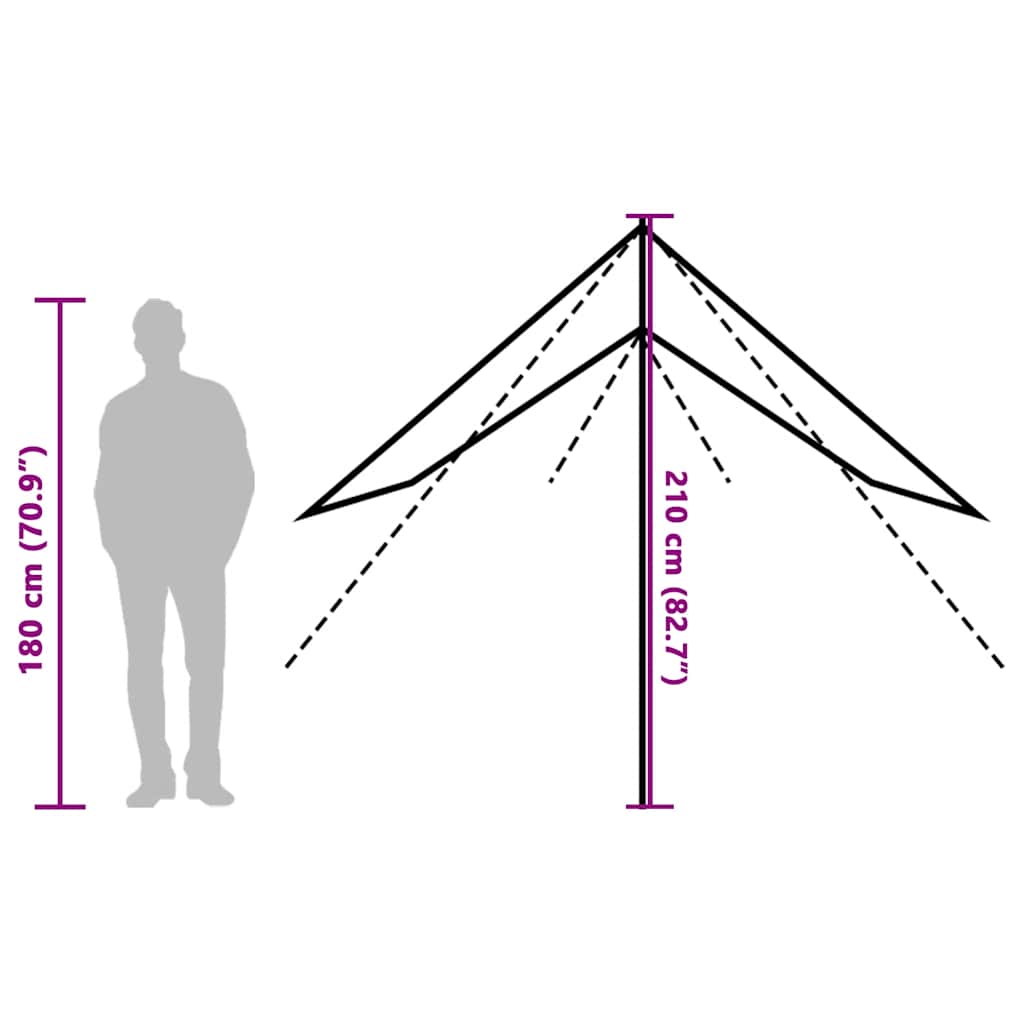 Telone da Campeggio Arancione 460x305x210 cm Impermeabile