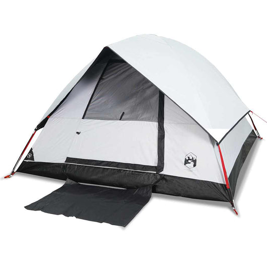 Tenda Campeggio a Cupola 2 Persone Bianca Tessuto Impermeabile 94694