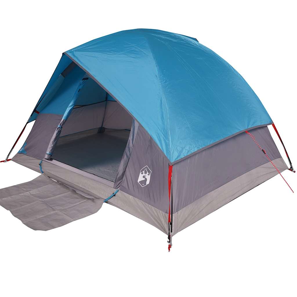 Tenda da Campeggio a Cupola per 3 Persone Blu Impermeabile