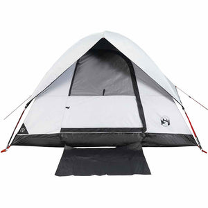 Tenda Campeggio a Cupola 3 Persone Bianca Tessuto Impermeabile 94698