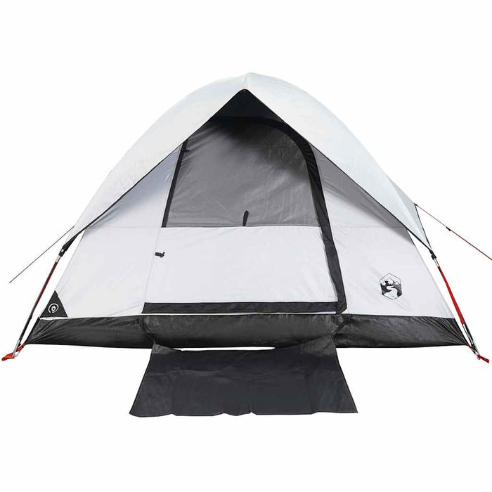 Tenda Campeggio a Cupola 3 Persone Bianca Tessuto Impermeabile 94698