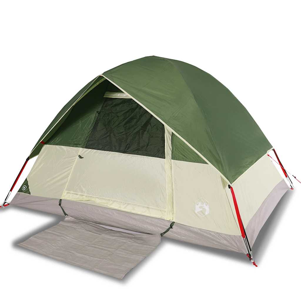 Tenda da Campeggio a Cupola per 4 Persone Verde Impermeabile