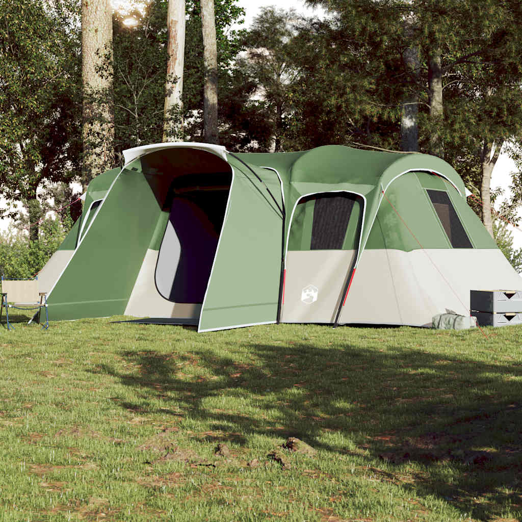 Tenda Familiare a Tunnel per 16 Persone Verde Impermeabile 94707