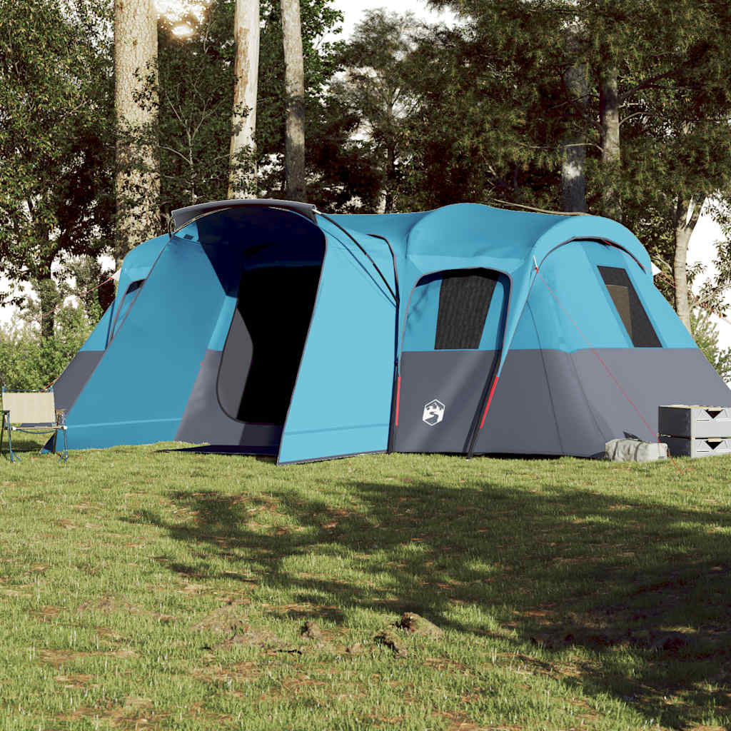 Tenda Familiare a Tunnel per 16 Persone Blu Impermeabile 94708