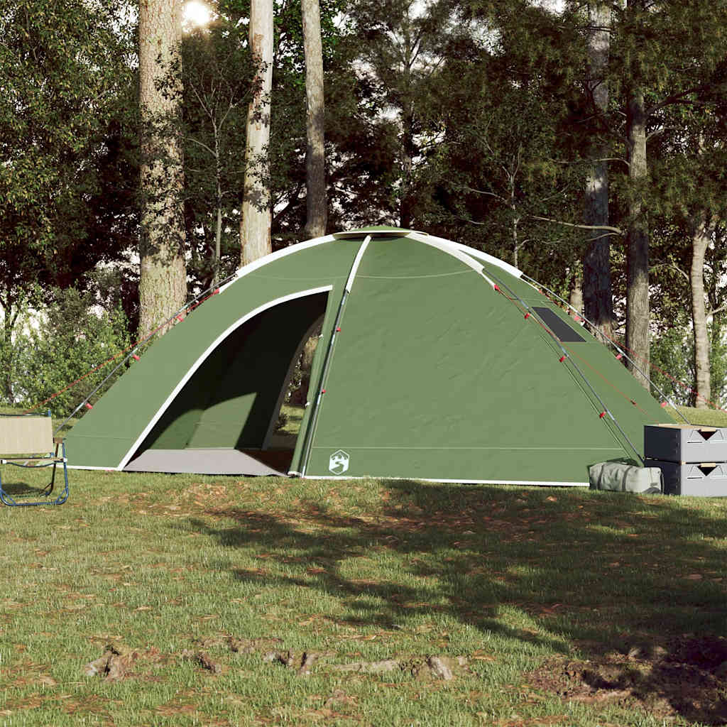 Tenda da Campeggio per 8 Persone Verde Impermeabile 94716