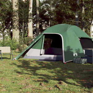 Tenda da Campeggio a Cupola per 4 Persone Verde Impermeabile 94719