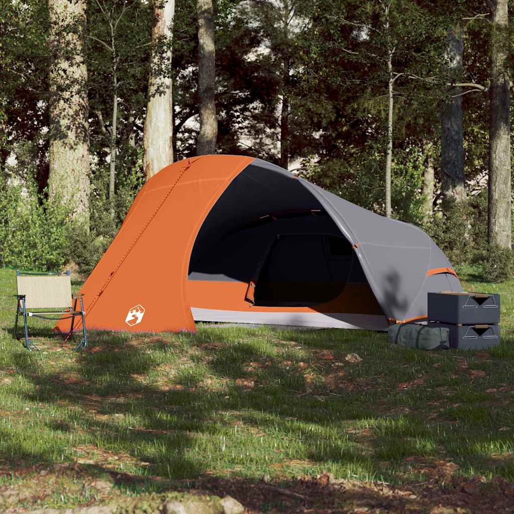 Tenda da Campeggio a Cupola 4 Persone Arancione Impermeabile 94729