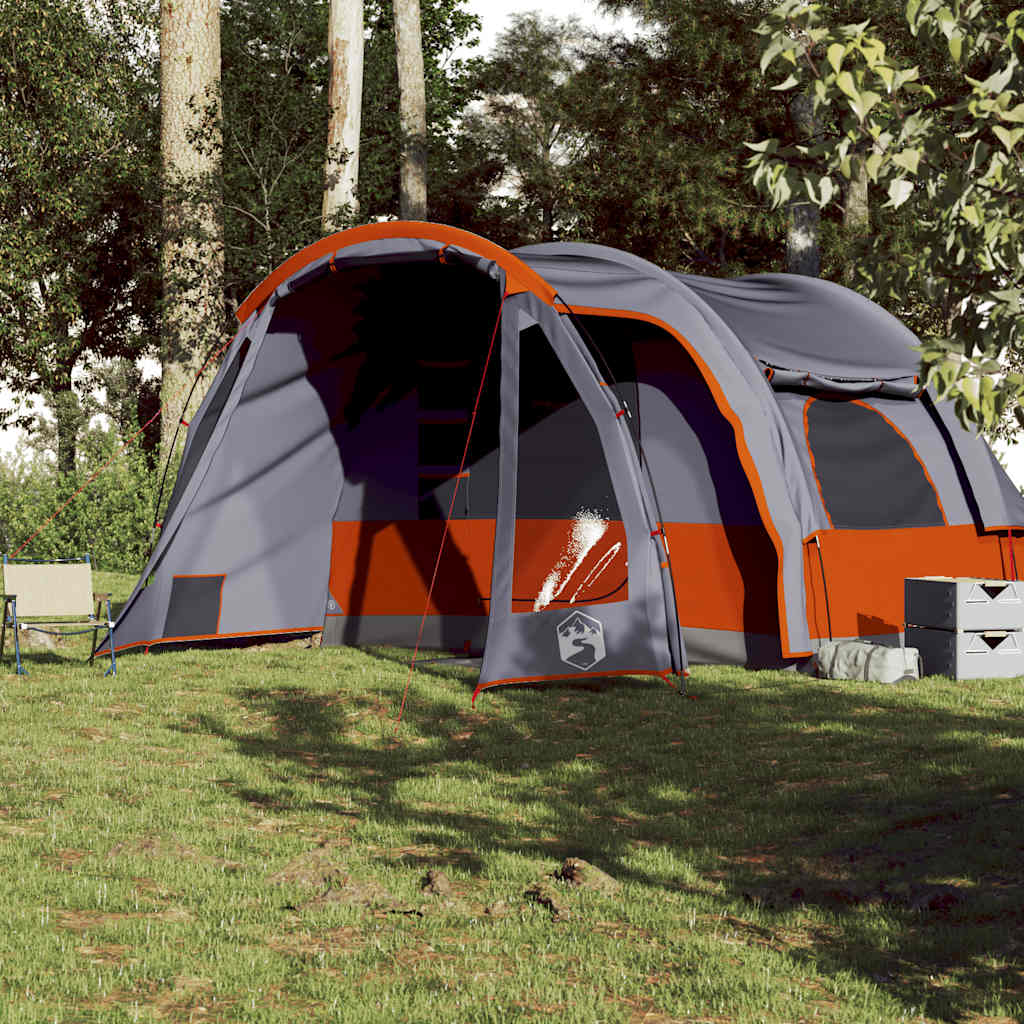 Tenda da Campeggio Familiare per 6 Persone Grigia Impermeabile 94733