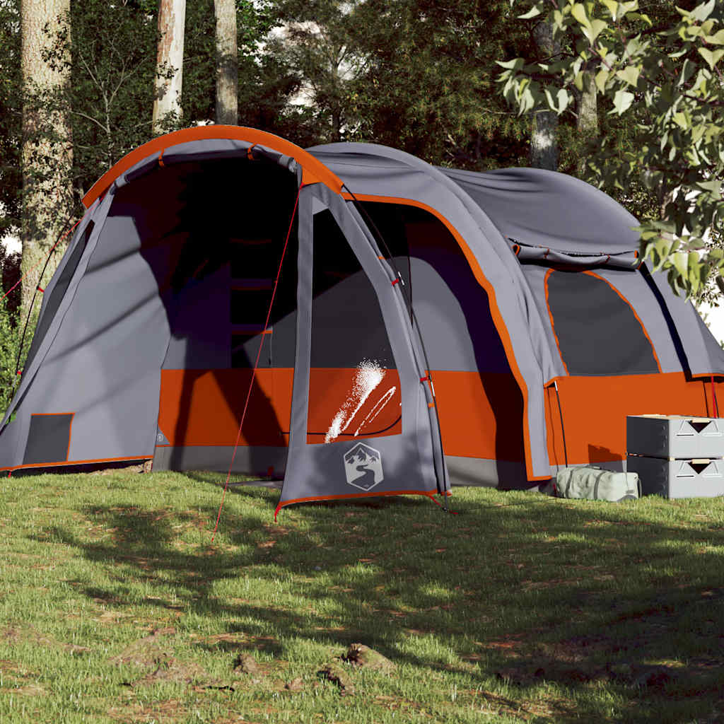 Tenda da Campeggio Familiare per 6 Persone Grigia Impermeabile 94733