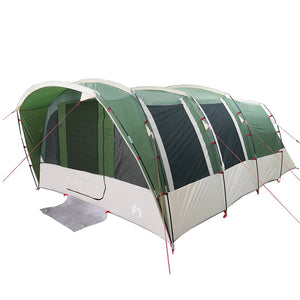 Tenda Familiare a Tunnel per 8 Persone Verde Impermeabile 94749