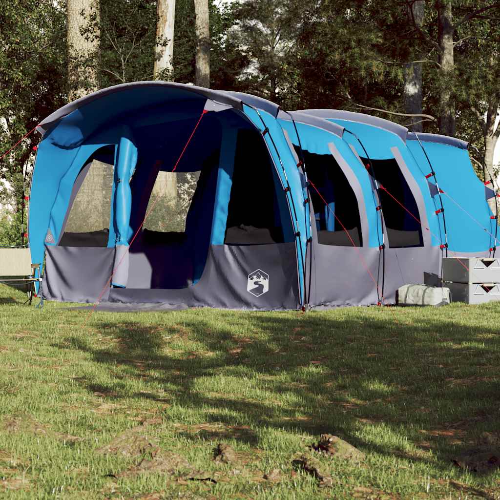 Tenda Familiare a Tunnel per 8 Persone Blu Impermeabile 94750