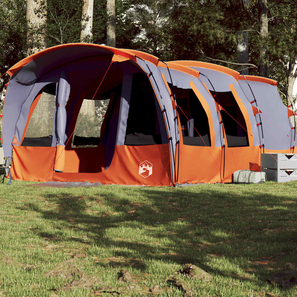 Tenda Familiare a Tunnel per 8 Persone Grigia Impermeabile 94751