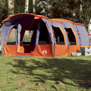 Tenda Familiare a Tunnel per 8 Persone Grigia Impermeabile 94751