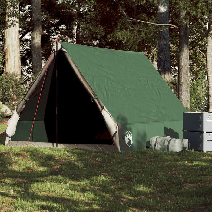 Tenda da Campeggio Telaio ad A per 2 Persone Verde Impermeabile 94755
