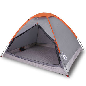 Tenda da Campeggio a Cupola 2 Persone Grigio e Arancione 94761