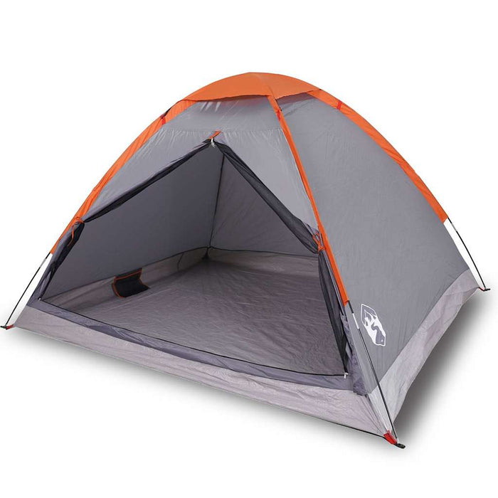 Tenda da Campeggio a Cupola 2 Persone Grigio e Arancione 94761