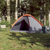 Tenda da Campeggio a Cupola 4 Persone Grigio e Arancione 94764